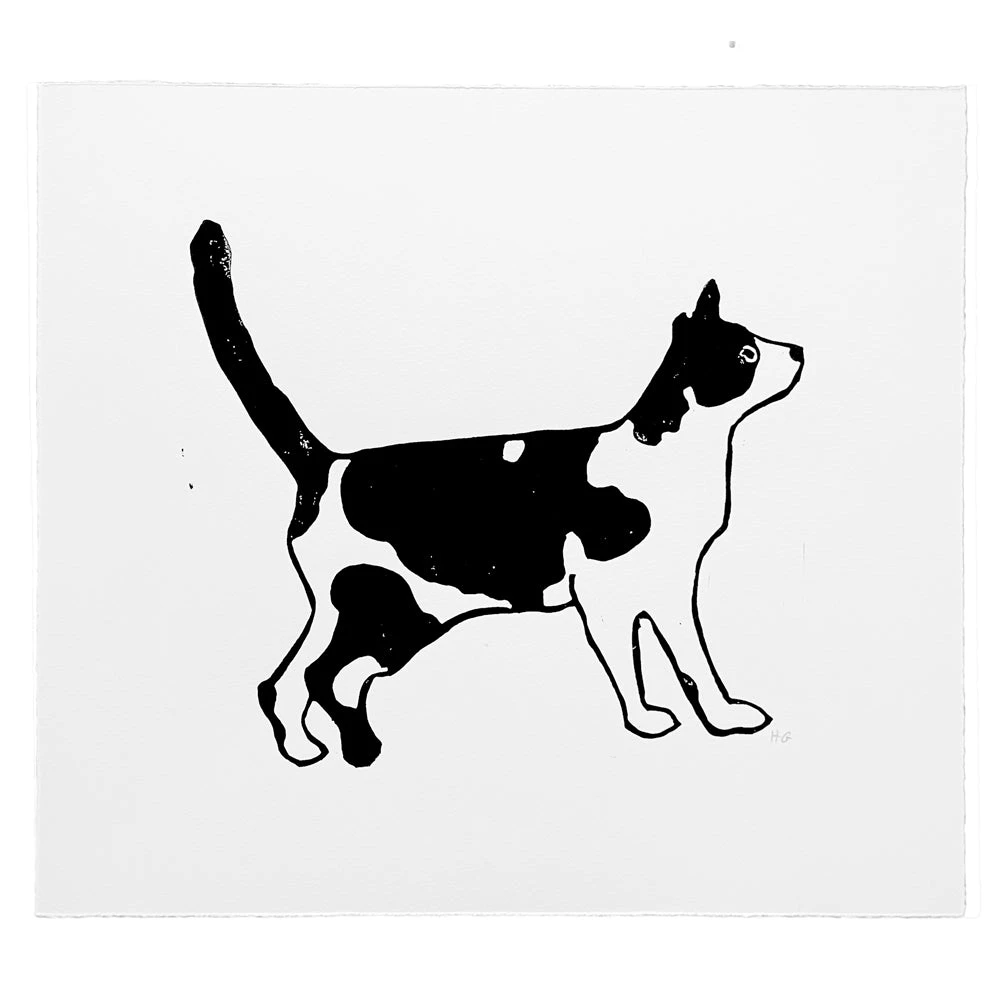 Hugo Guinness Black And White Cat With Tail Up 3 Hugo Guinness Black And White Cat With Tail Up