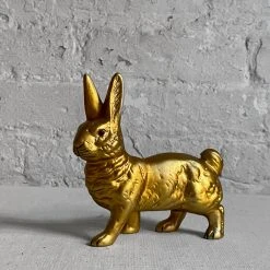 Ino Schaller Papier Mâché Walking Gold Bunny Art & Objects