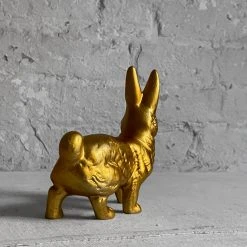 Ino Schaller Papier Mâché Walking Gold Bunny Art & Objects