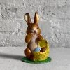 Ino Schaller Art & Objects Papier Mâché Light Brown Bunny With Basket