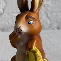 Ino Schaller Art & Objects Papier Mâché Light Brown Bunny With Basket