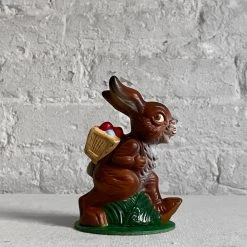 Ino Schaller Papier Mâché Small Walking Bunny With Basket Art & Objects
