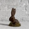 Ino Schaller Papier Mâché Dark Brown Seated Bunny With Long Ears