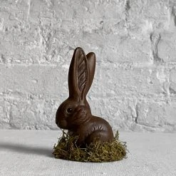 Ino Schaller Papier Mâché Dark Brown Seated Bunny With Long Ears