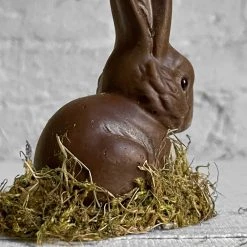 Ino Schaller Papier Mâché Dark Brown Seated Bunny With Long Ears