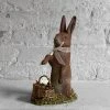 Ino Schaller Papier Mâché Bunny With Basket Art & Objects