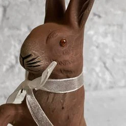 Ino Schaller Papier Mâché Bunny With Basket Art & Objects
