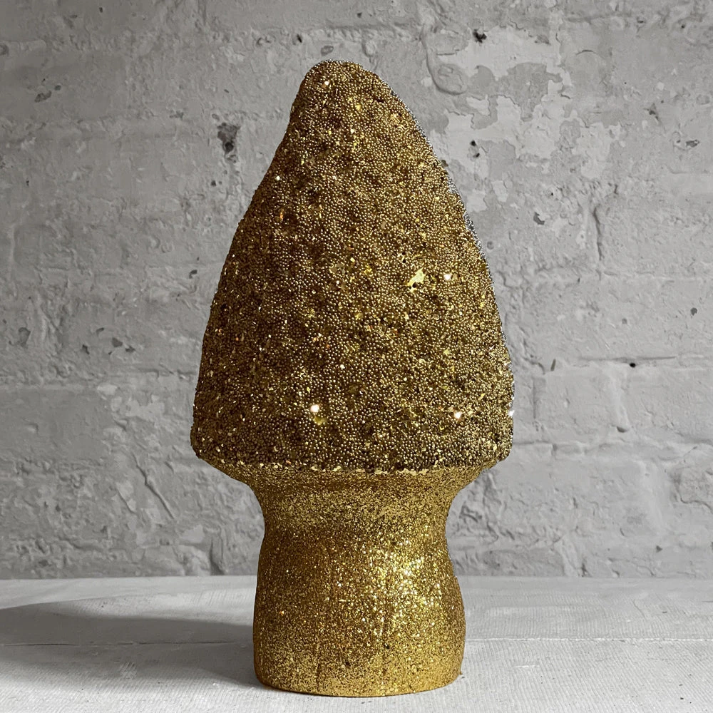 Ino Schaller Pointed Glitter Mushroom In Gold 3 Ino Schaller Pointed Glitter Mushroom In Gold