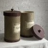 Vintage Handmade Antique Italian Paper Boxes - Natural With Maroon Trim Vintage & Antiques