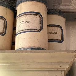 Vintage Handmade Antique Italian Paper Boxes - Yellow With Blue Trim Vintage & Antiques