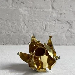 Jess Wheeler Brass Flower Candlestick Holder Candlestick Holders