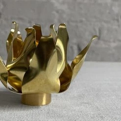Jess Wheeler Brass Flower Candlestick Holder Candlestick Holders