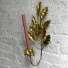 Jess Wheeler Pair Of Oak Leaf Single Brass Candle Sconce
