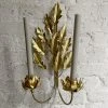Candlestick Holders Jess Wheeler Pair Of Oak Leaf Double Brass Candle Sconce