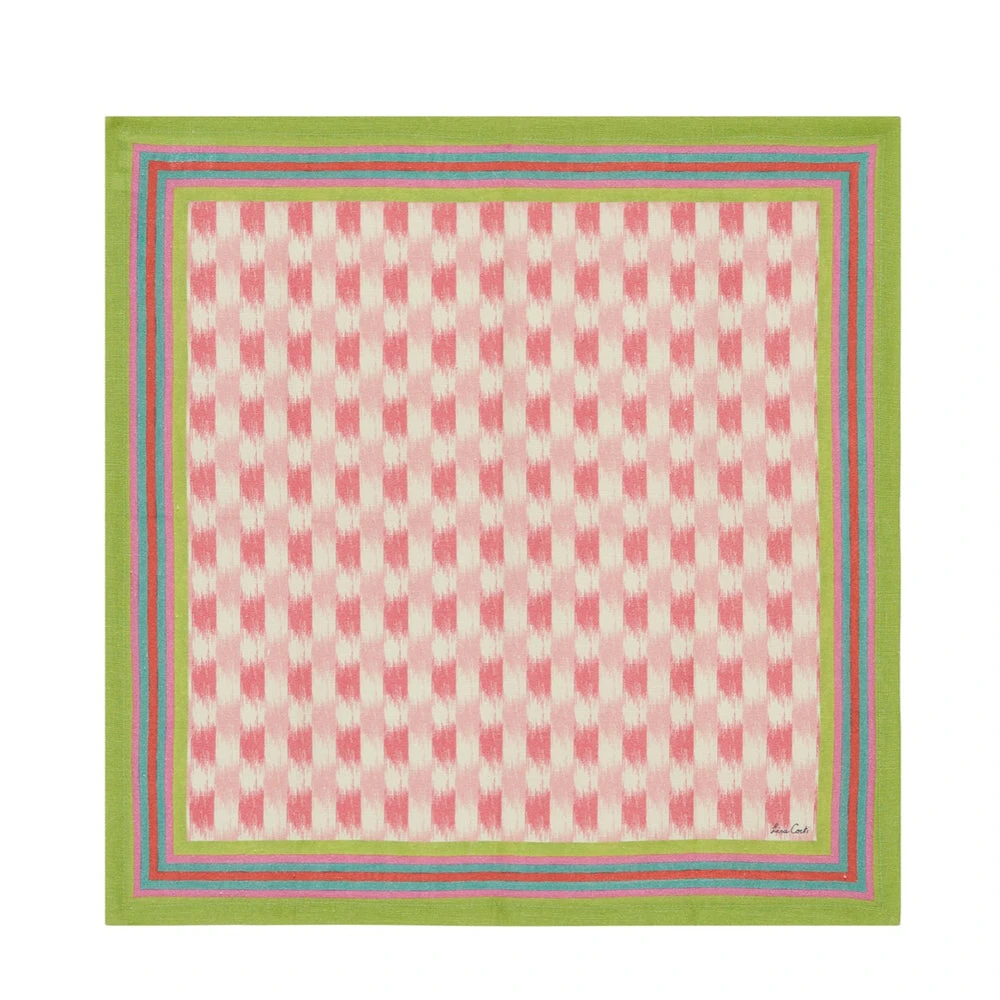 Lisa Corti Set Of 4 Linen Napkins In Veranda Magenta Pink 4 Lisa Corti Set Of 4 Linen Napkins In Veranda Magenta Pink