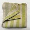 Little Journeys Textiles & Rugs Green Striped Vintage Frazada Blanket