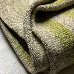 Little Journeys Textiles & Rugs Green Striped Vintage Frazada Blanket
