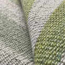Little Journeys Textiles & Rugs Green Striped Vintage Frazada Blanket