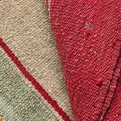 Little Journeys Red Striped Vintage Frazada Blanket Textiles & Rugs