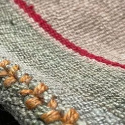 Little Journeys Red Striped Vintage Frazada Blanket Textiles & Rugs