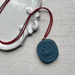 Marcie McGoldrick Diana With Stag Pendant Necklace In Indigo