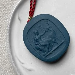 Marcie McGoldrick Diana With Stag Pendant Necklace In Indigo