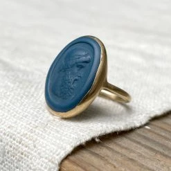 Marcie McGoldrick Gold Philosopher Ring In Indigo