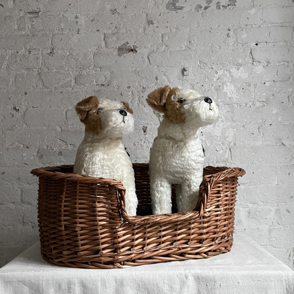 Michel Taillis Création Animated Fox Terrier Dogs In A Wicker Basket 3 Michel Taillis Création Animated Fox Terrier Dogs In A Wicker Basket