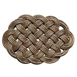 Mystic Knotwork Round Woven Nautical Rope Entry Rug Doormat Textiles & Rugs