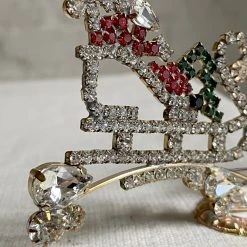 Nostalgie Christbaumschmuck Nostalgic Small Jeweled Santa In Sleigh Holiday