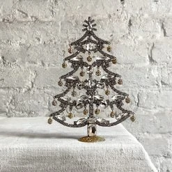 Nostalgie Christbaumschmuck Holiday Nostalgic Jeweled Glass Crystal Tree With Hanging Bells