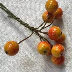 Nostalgic Cotton Twist-Tie Yellow Berries Ornament Set Holiday