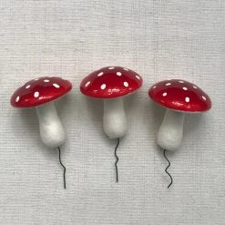 Nostalgie Christbaumschmuck Medium Nostalgic Cotton Mushroom Twist-Tie Ornament Set Holiday