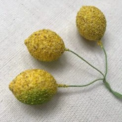 Ceramic & Porcelain Fruit Nostalgic Cotton Lemon Twist-Tie Ornament Set