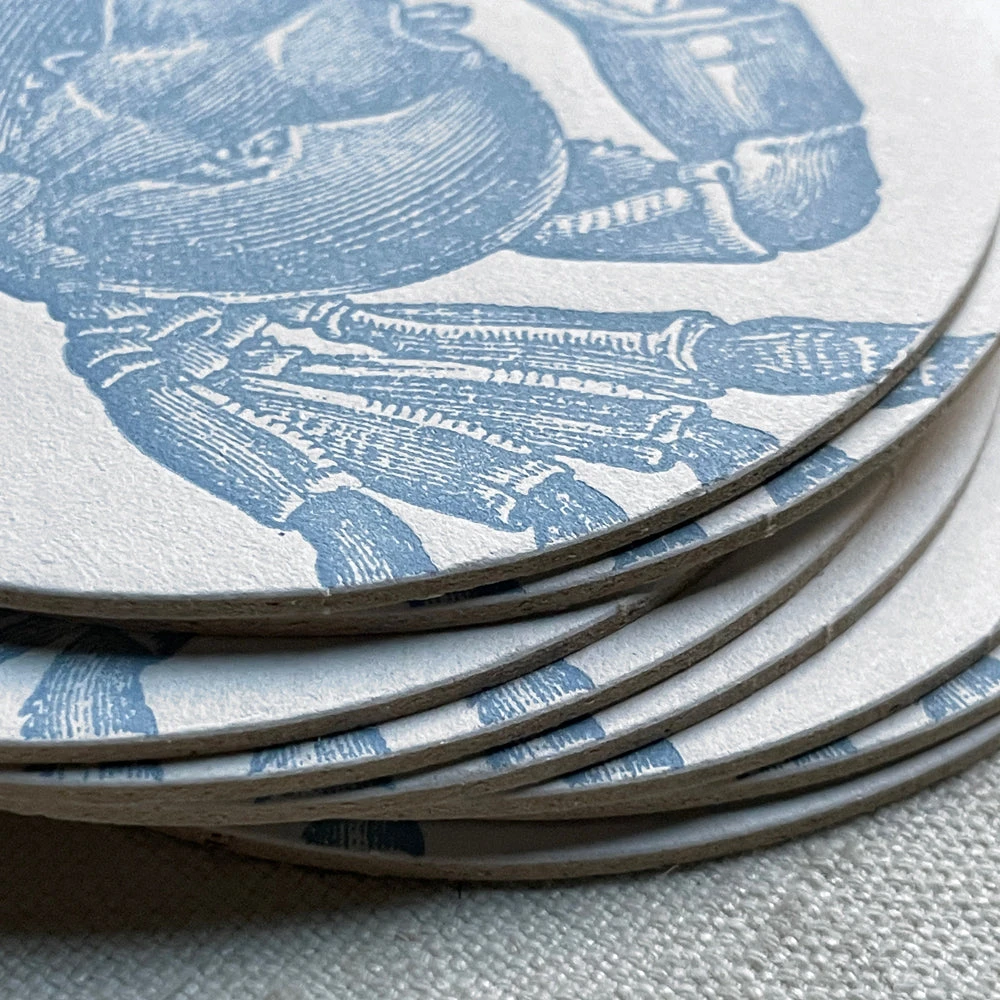 Sesame Letterpress & Design Set Of 8 Letterpress Crab Coasters Dining & Tabletop 4 Sesame Letterpress & Design Set Of 8 Letterpress Crab Coasters Dining & Tabletop