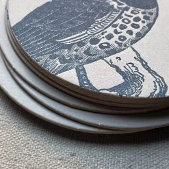 Sesame Letterpress & Design Dining & Tabletop Set Of 8 Letterpress Spotted Bird Coasters