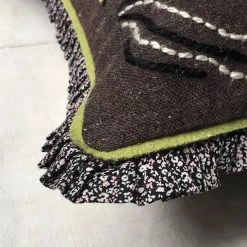 Nathalie Lete Embroidered Purple Owl Cushion Textiles & Rugs