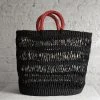 Savanna Large Beach Basket In Solid Black Art & Objects