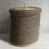 Savanna Laundry Basket With Lid In Black & Natural Stripe
