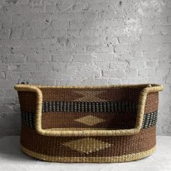 Art & Objects Savanna Baskets Extra Large Dog Bed In Brown & Black