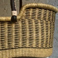 Savanna Moses Baby Bassinet Basket In Black & Natural Dashes Art & Objects