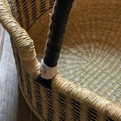 Savanna Moses Baby Bassinet Basket In Black & Natural Dashes Art & Objects