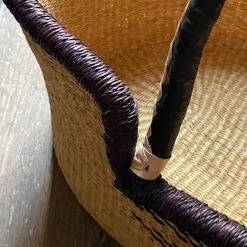 Art & Objects Savanna Moses Baby Bassinet Basket In Split Diamond With Blue Rim