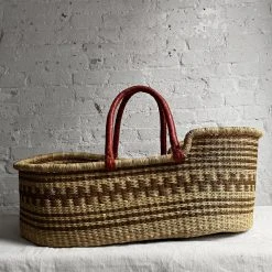 Art & Objects Savanna Moses Baby Bassinet Basket In Earth Brown Fence