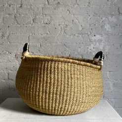 Savanna Round Basket With Short Handles In Natural Art & Objects
