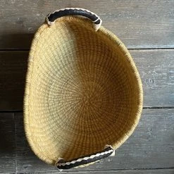 Savanna Round Basket With Short Handles In Natural Art & Objects