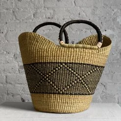 Savanna U-Shopper Python Design In Black & Natural Art & Objects