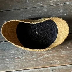 Savanna Vase Basket In Natural With Black Base Art & Objects