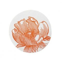 Sesame Letterpress & Design Set Of 8 Letterpress Orange Tulip Coasters Dining & Tabletop