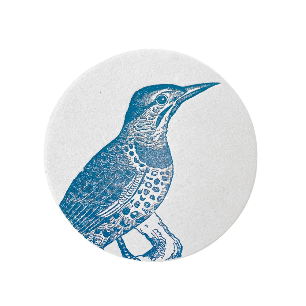 Sesame Letterpress & Design Dining & Tabletop Set Of 8 Letterpress Spotted Bird Coasters